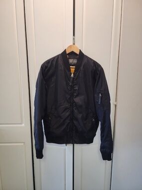 Last Chance! Slate & Stone Men's Bomber Jacket Size L Black Nylon